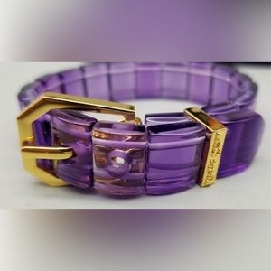 Rustic Cuff Purple Glass Belt Style Bracelet